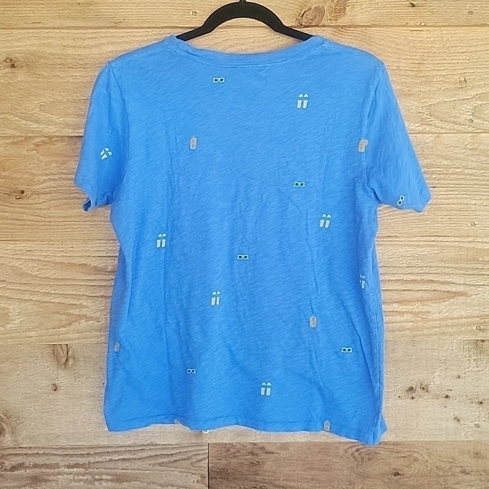 J. Crew Blue Short Sleeve Beach Day Tee Size Medium